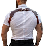 menaful harness Men's Leather Restraint Harness Strap