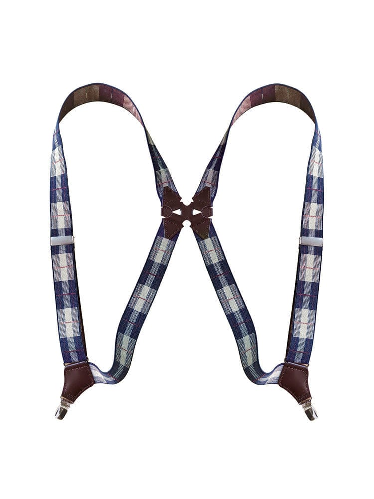 menaful harness Tartan Pattern / One Size Retro Gentleman Men's Suspender Harness