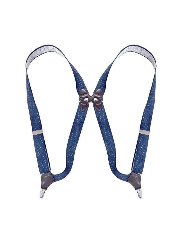 menaful harness White Spot On Navy Blue / One Size Retro Gentleman Men's Suspender Harness