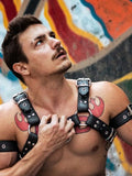 menaful Hormone Bondage Genuine Leather Bulldog Harness