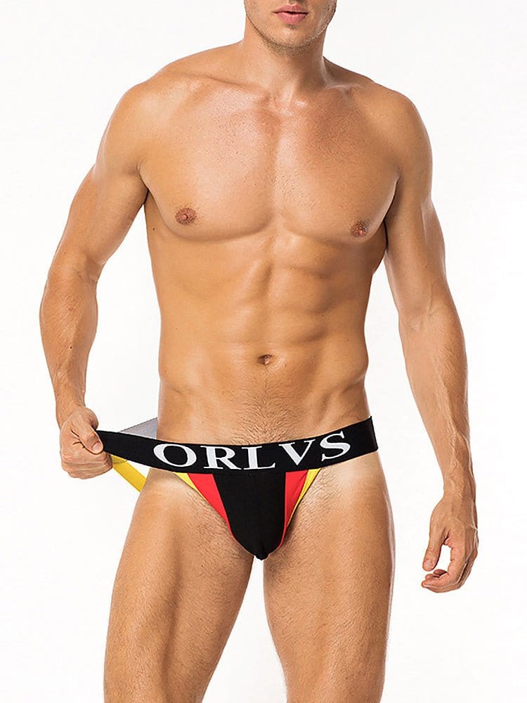 menaful Jockstrap 4 Pack Contrast Colors Low Rise Jockstraps