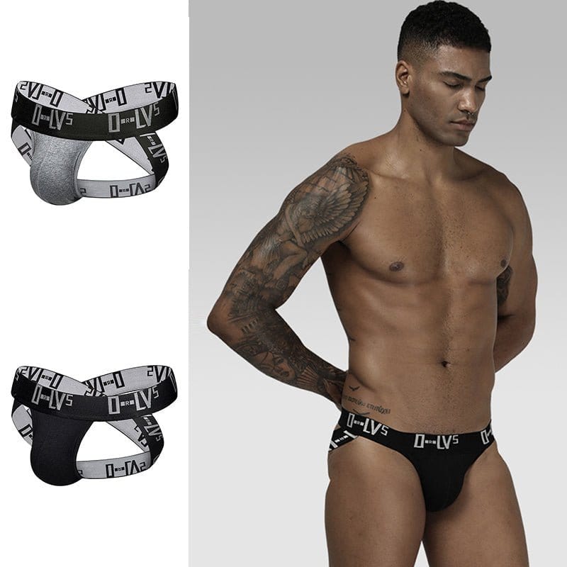 menaful Jockstrap Color 2 / S 2 Pack Sexy Hollow Out Mens Jockstraps