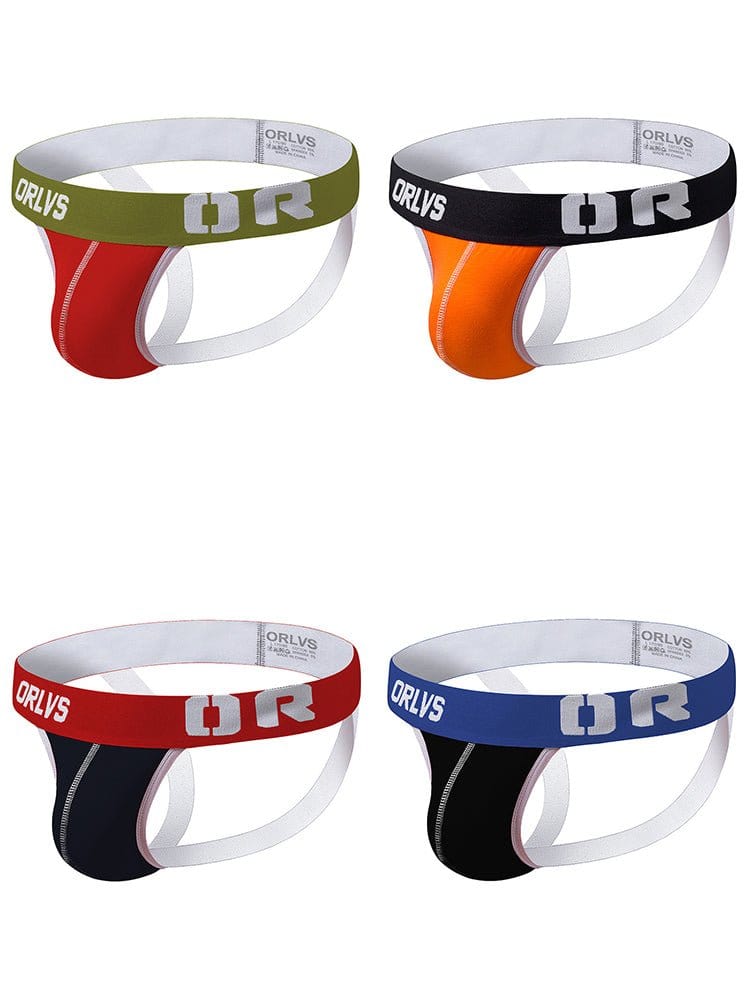 menaful Jockstrap Color 4 / S 4 Pack Contrast Colors Low Rise Jockstraps