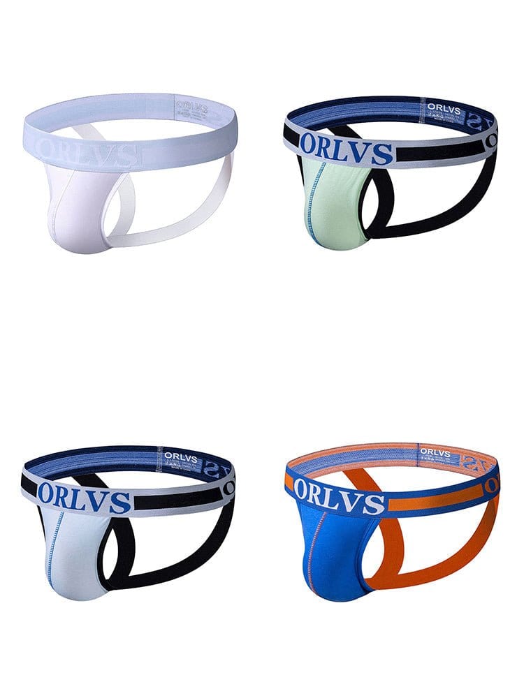 menaful Jockstrap Color 6 / S 4 Pack Contrast Colors Low Rise Jockstraps