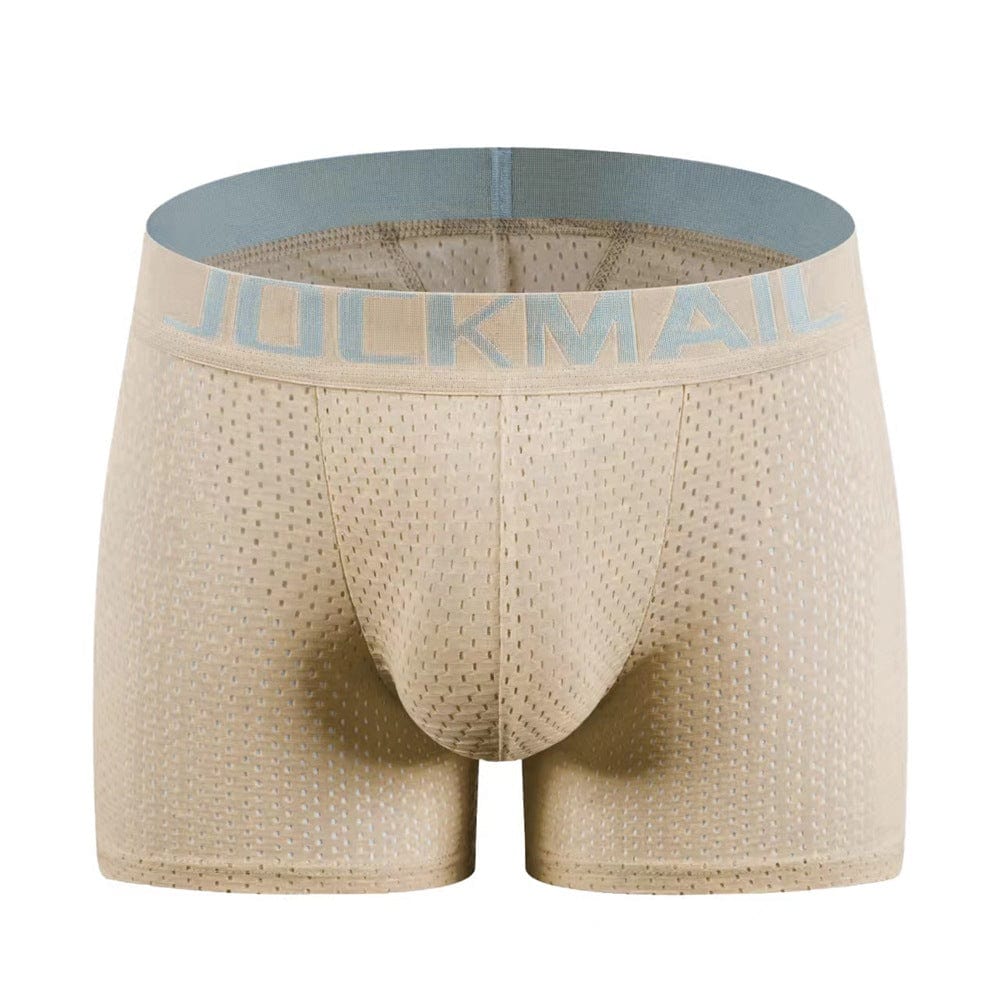 Menaful™ khaki / M Men's Long Mesh Butt-Lifting Boxer Brief