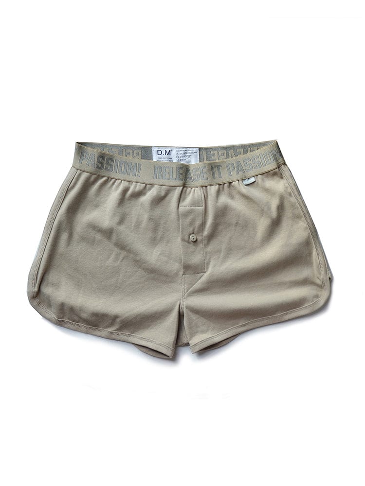 menaful Khaki / M Men's Low Waist Sexy Home Plus Size Boxer Shorts