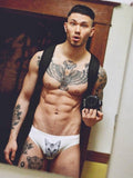 menaful Kitten White Cartoon Briefs