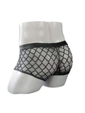 menaful Lace Check Sheer Mesh Boxer