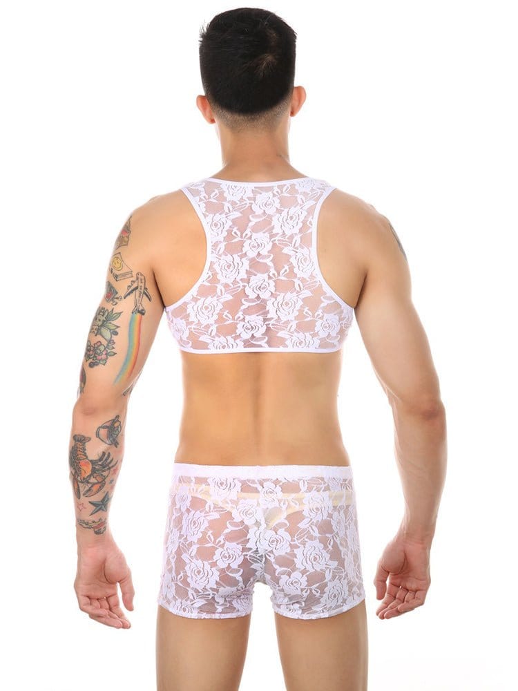 menaful Lace Sexy Stretch Underwear Suit