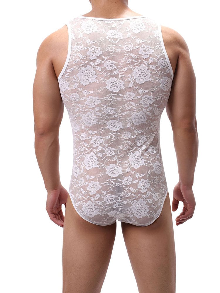 menaful Lace with Flower Bodysuit