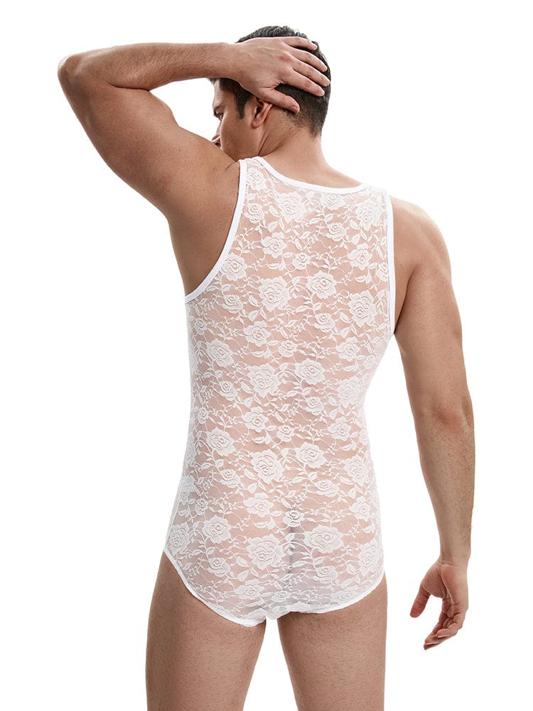 menaful Lace with Flower Bodysuit