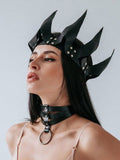 menaful Leather Queen Crown