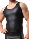 menaful Leather Sexy Tank Top