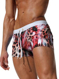 menaful Leopard Print / S Men's Printed Quick-dry Swim Trunks