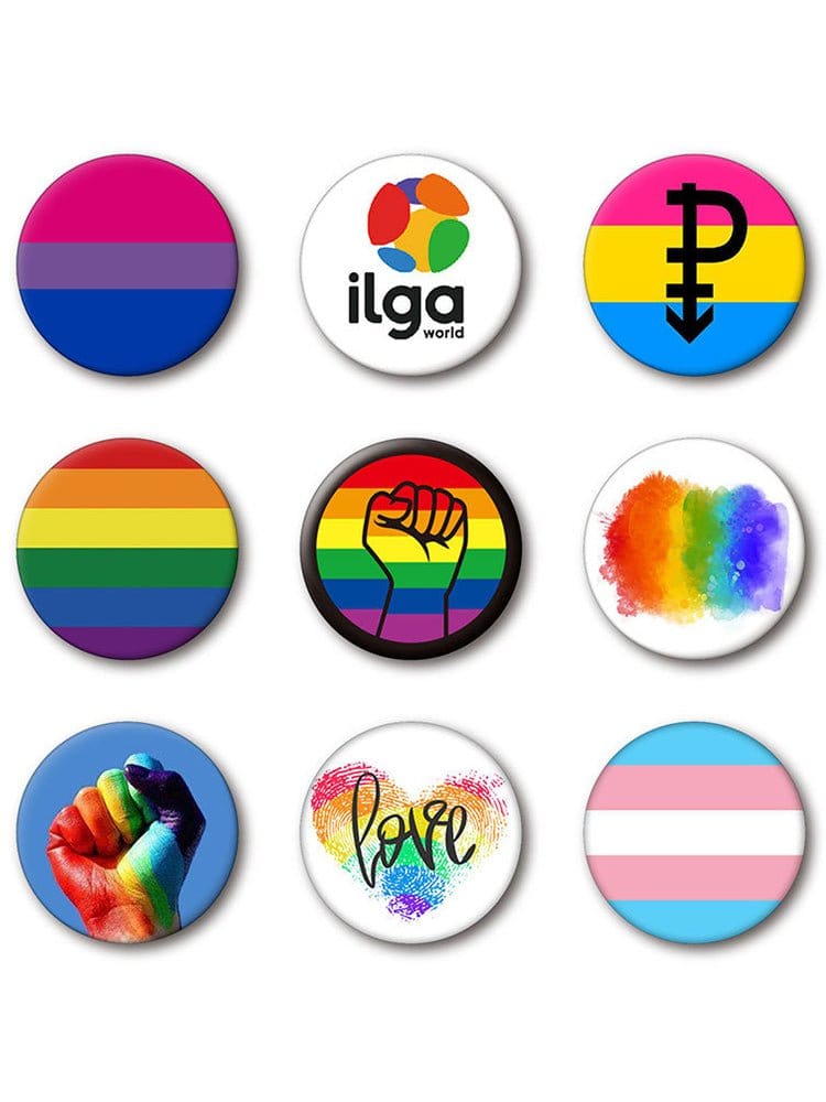 menaful Lgbt Flag Love And Peace Pin