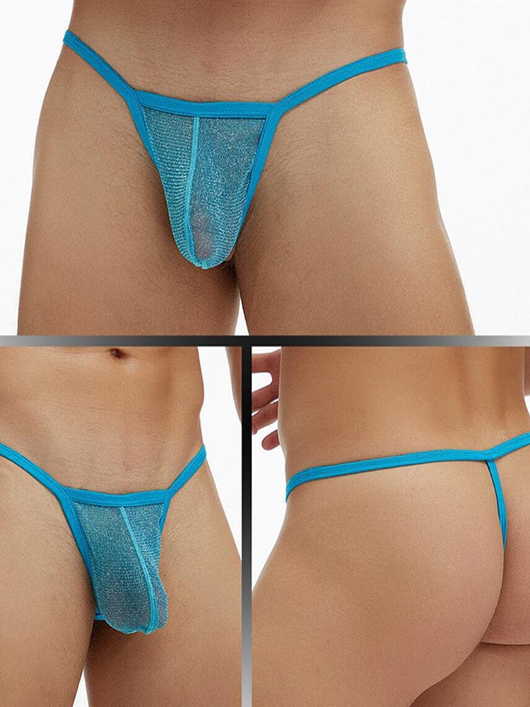 menaful Light Blue / M Men's Mesh Pouch Thong