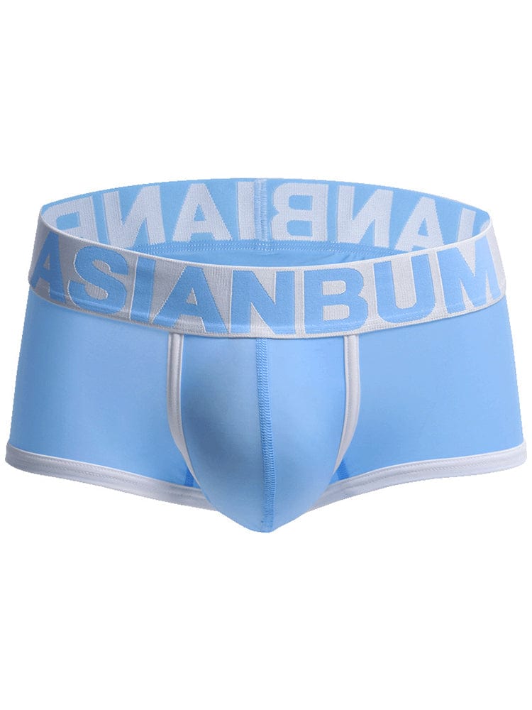 menaful Light Blue / M Men's Nylon Ice-silk Seamless Boxer Briefs