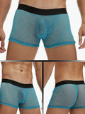 menaful Light Blue / M Men's Sheer Mesh Pouch Boxer