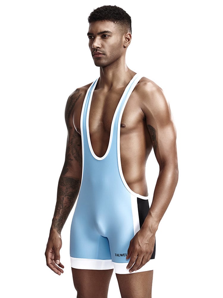 menaful Light Blue / M Stitching Bodysuit