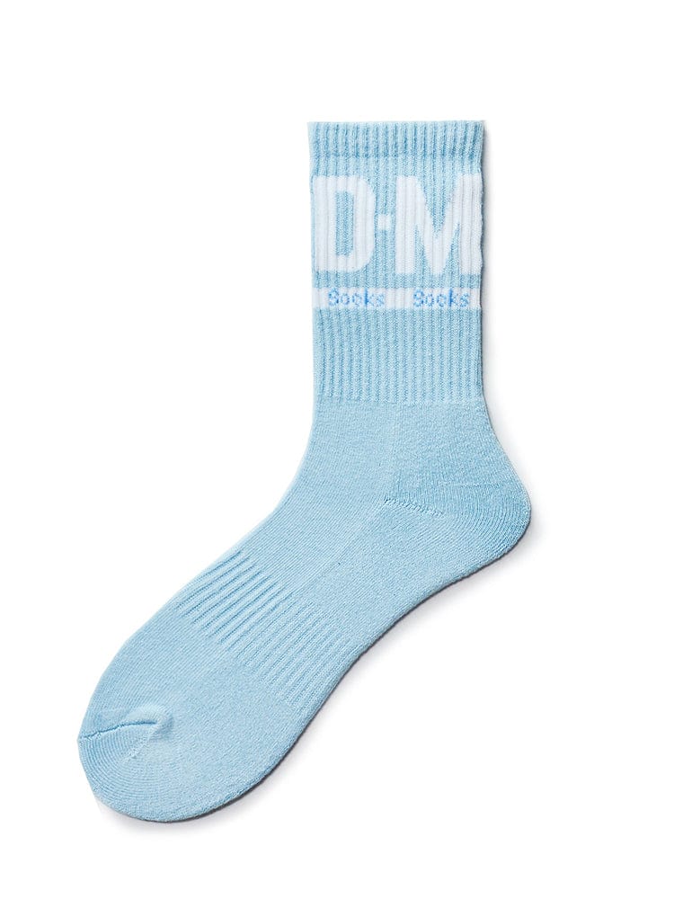 menaful Light Blue / One Size Men's Thickened Cotton Sports Letter Socks