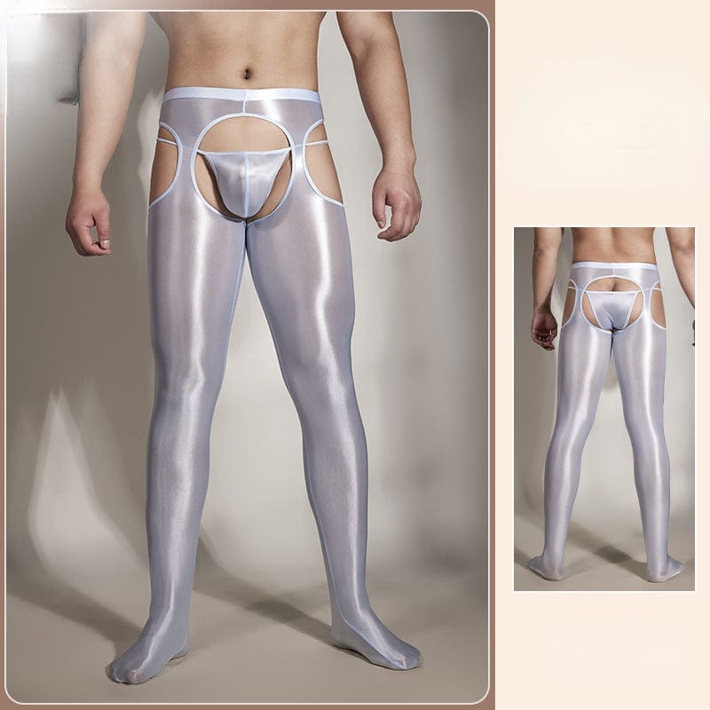 Menaful™ light blue / onesize Men's Sexy Hollow Out Elastic Tight Leggings