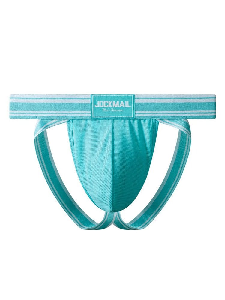 menaful Light Blue / S Breathable Mesh Double Strap Men's Thong