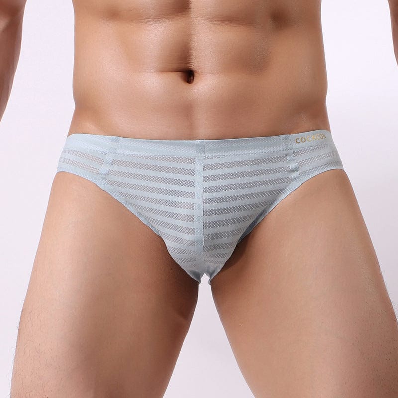 Menaful™ light blue / S Men's Seamless Ultra-Thin Breathable Mid-Rise Briefs