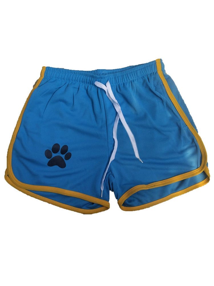 menaful Light Blue & Yellow / M Bear Pride Paw Shorts