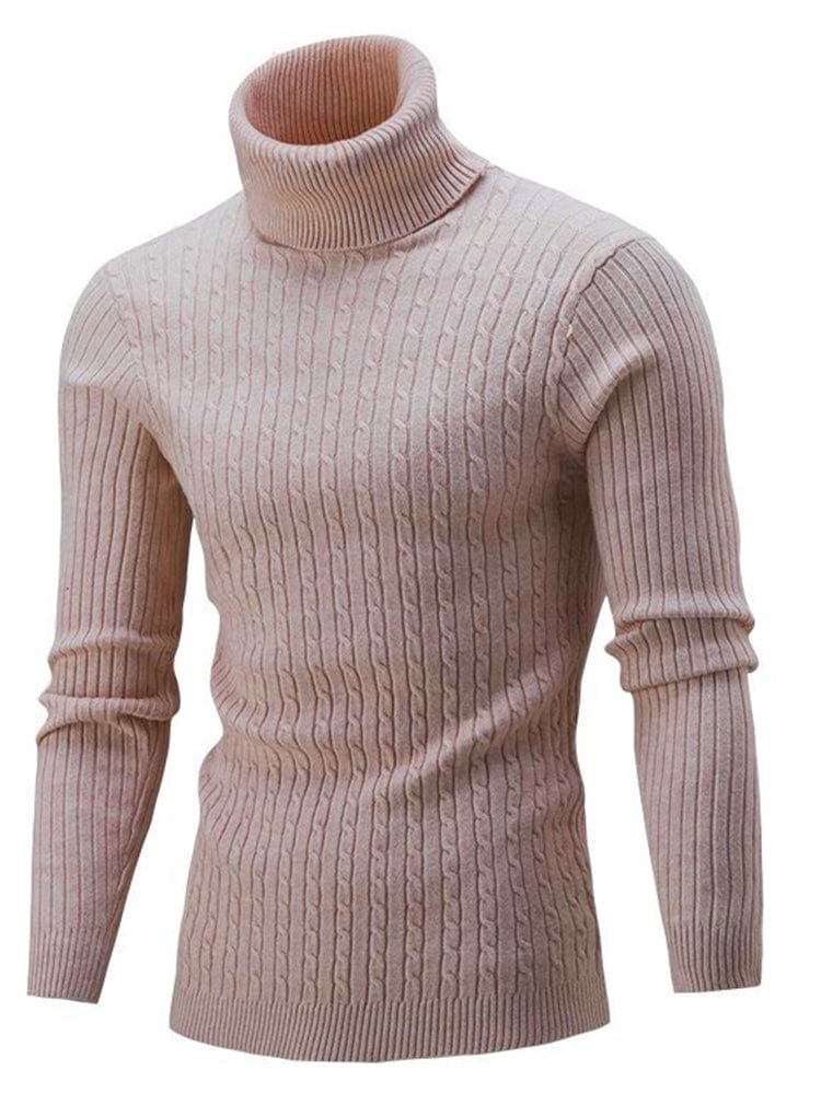 menaful Light Brown / M Men's Turtleneck Bottoming Sweater