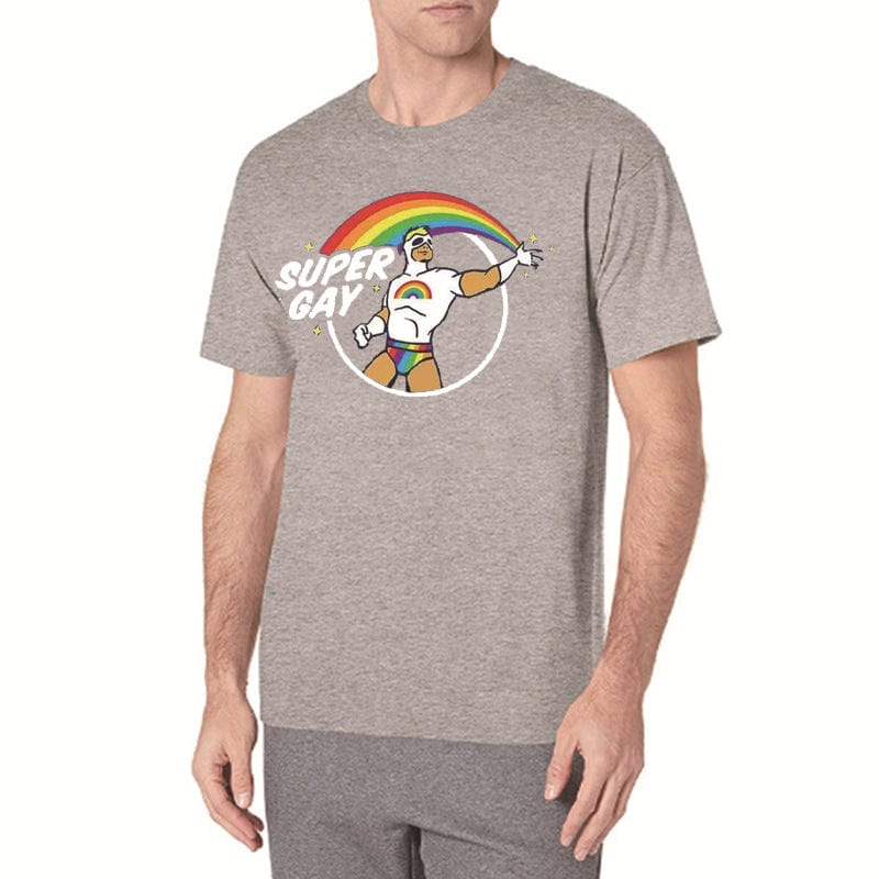 Menaful™ Light gray / S Super Gay T-shirt