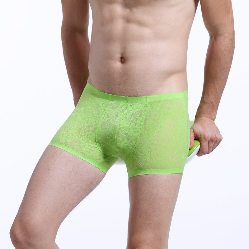 Menaful™ light green / S Men's Lace Seamless Lightweight Breathable Sweat-Wicking Boxer Briefs