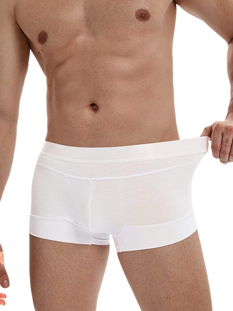 menaful Low Waist Cotton Breathable Trunks-White