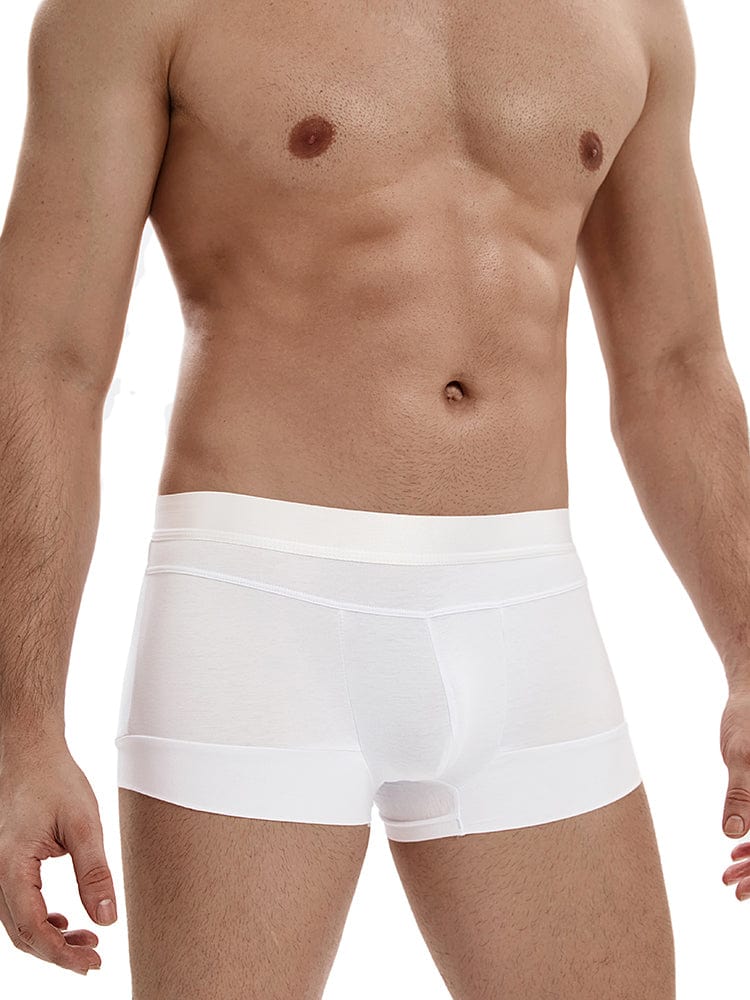 menaful Low Waist Cotton Breathable Trunks-White