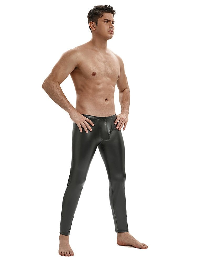 menaful Low Waist Leather Leggings