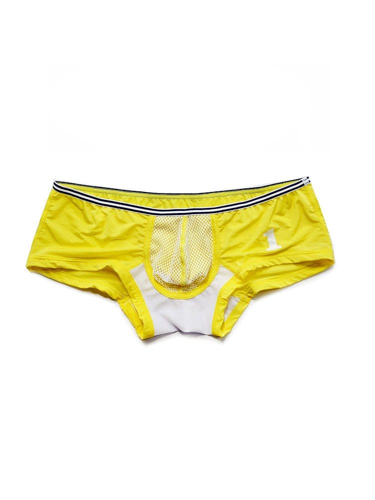 menaful Low Waist Sexy Nylon Letters Transparent Boxer Briefs