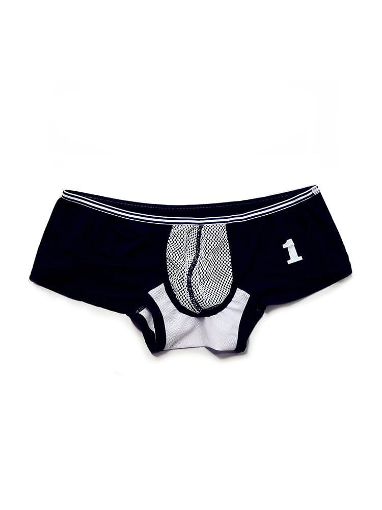 menaful Low Waist Sexy Nylon Letters Transparent Boxer Briefs