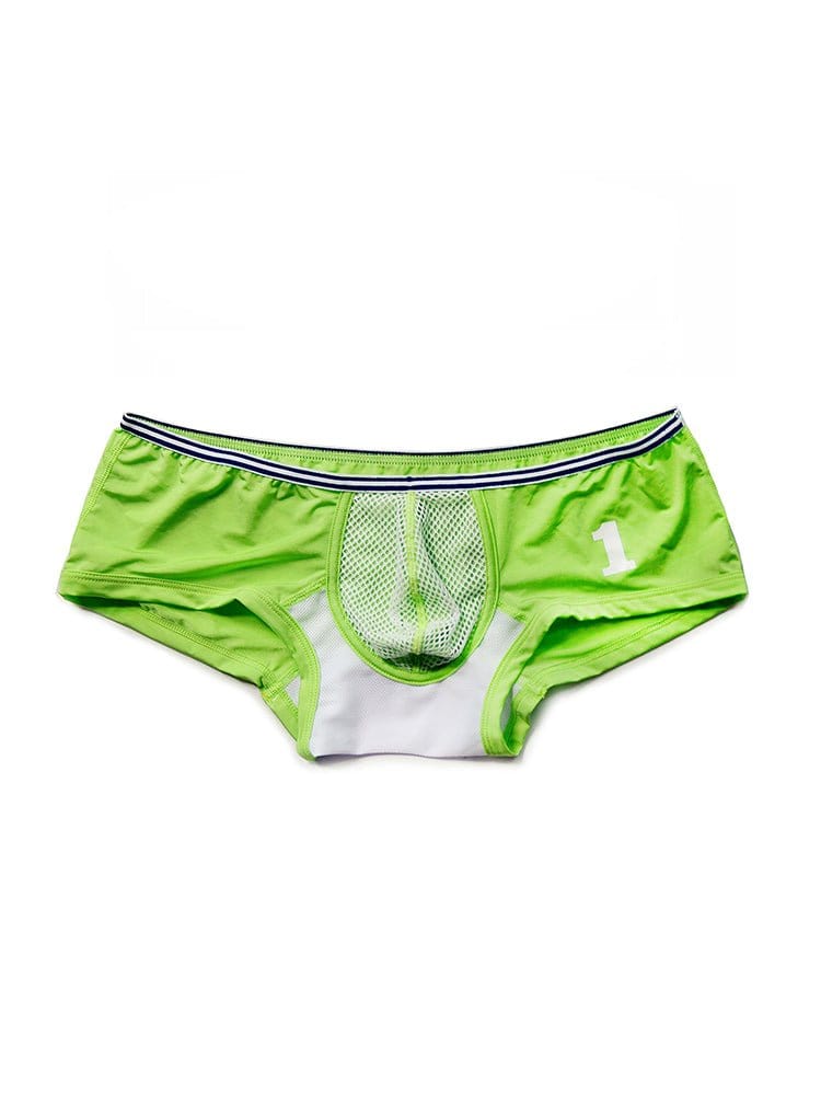 menaful Low Waist Sexy Nylon Letters Transparent Boxer Briefs