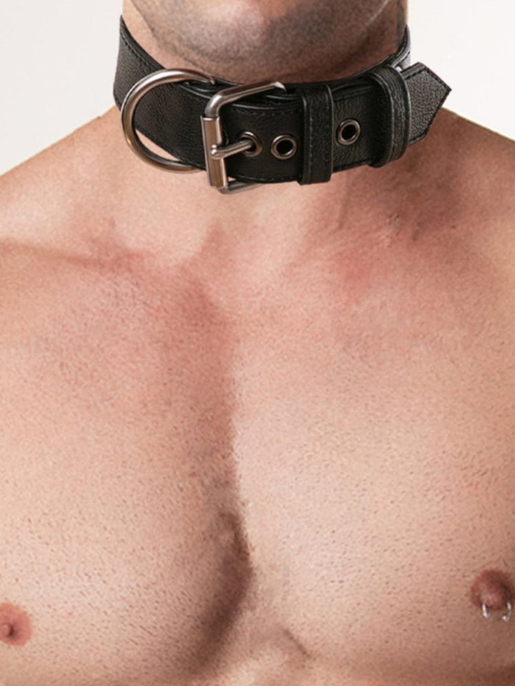 menaful Men's Adjustable Genuine Leather Choker