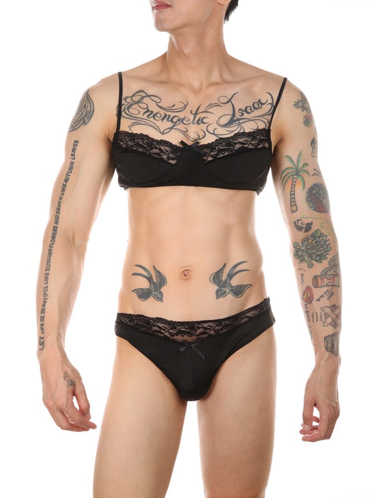 menaful Men's Allure Lace Panty Suit