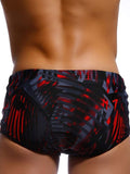 menaful Men's Black and Red Phantom Cup Swim Trunks