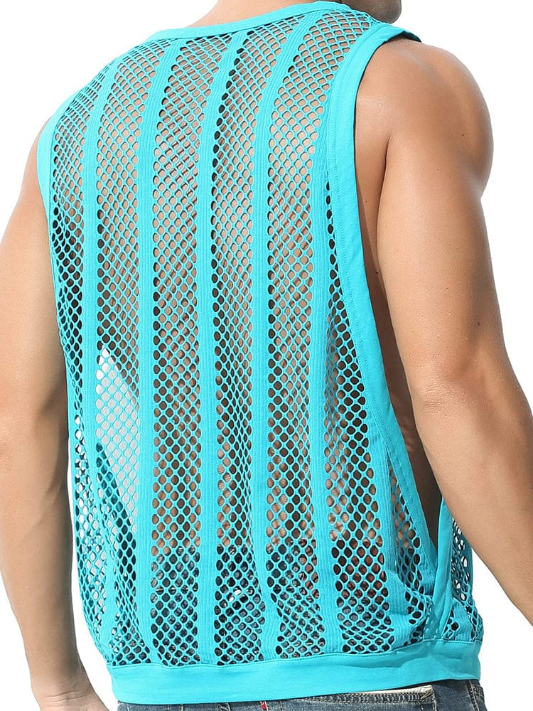 menaful Men's Casual Hollow Out Sexy Tank Top
