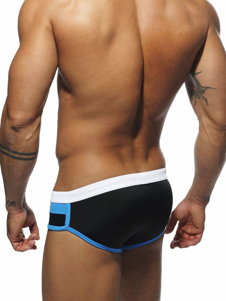 menaful Men's Color Block Pouch Swim Briefs