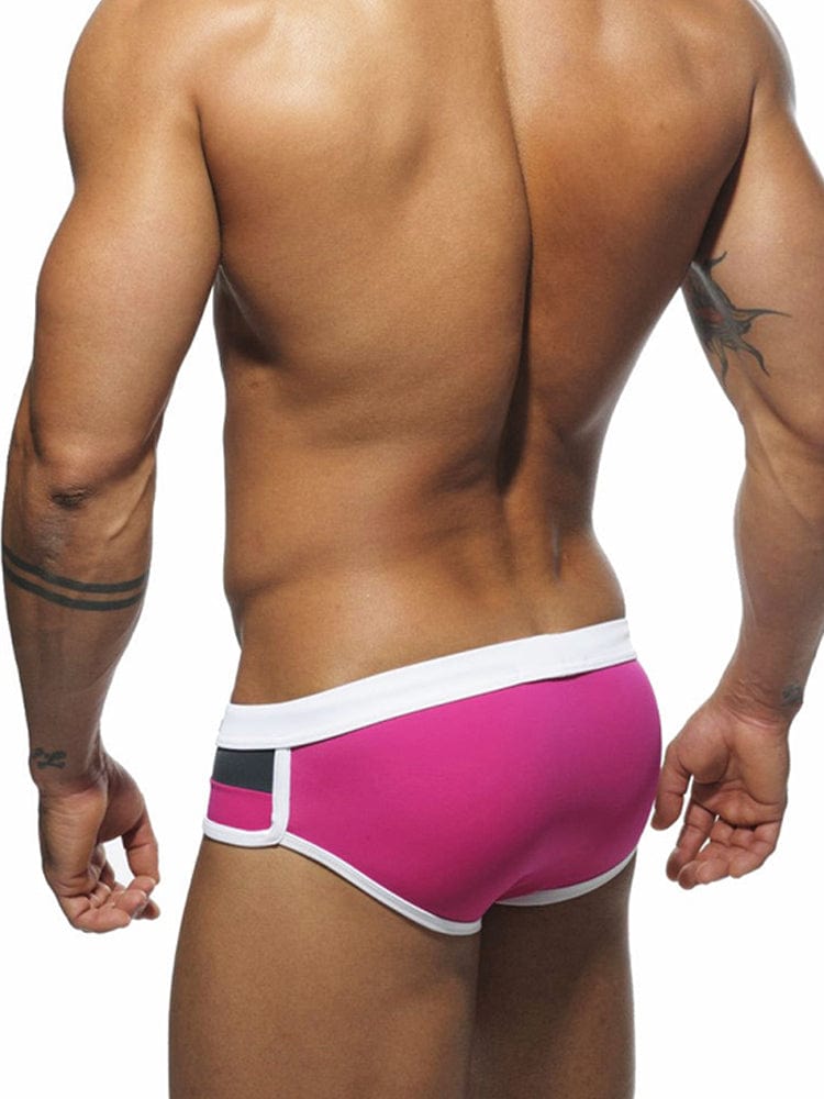 menaful Men's Color Block Pouch Swim Briefs