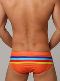 menaful Men's Color Striped Sexy Swim Briefs