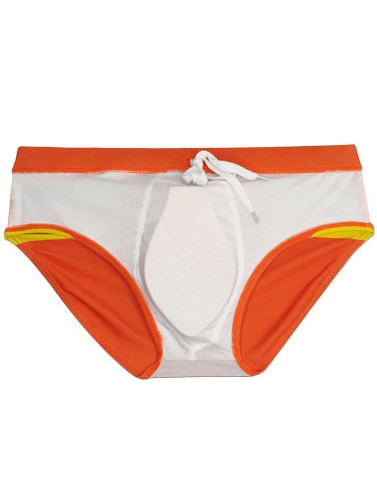 menaful Men's Color Striped Sexy Swim Briefs