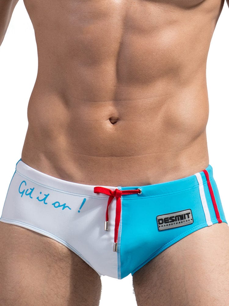 menaful Men's Colorblock Tethered Low Rise Beach Swim Briefs