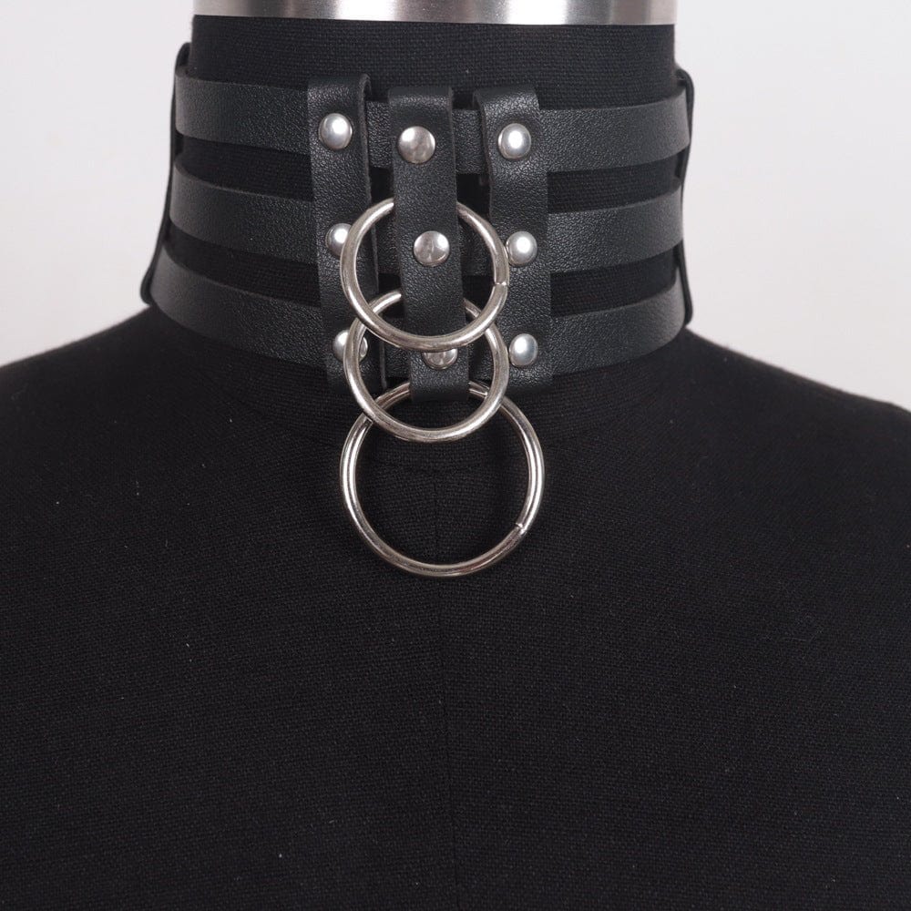 MENAFUL™ Men's Corset PU Leather Collar+Bracelet+Harness Set