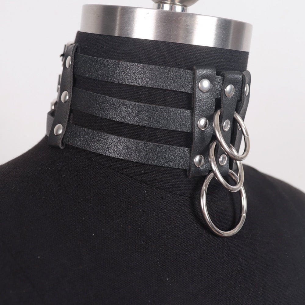 MENAFUL™ Men's Corset PU Leather Collar+Bracelet+Harness Set