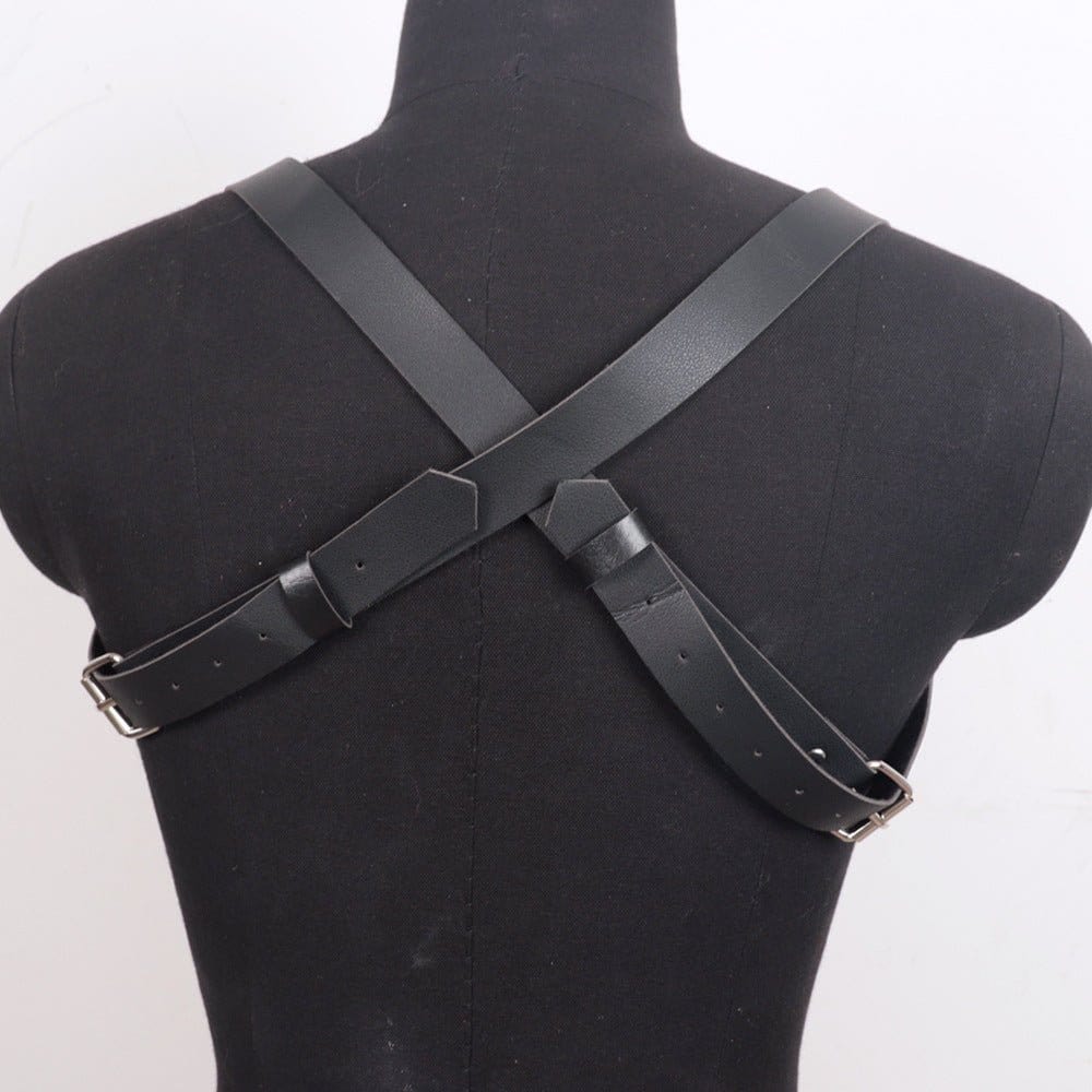 MENAFUL™ Men's Corset PU Leather Collar+Bracelet+Harness Set