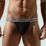 Menaful™ Men's Double-Strap Gold-Trim Low-Rise Thong